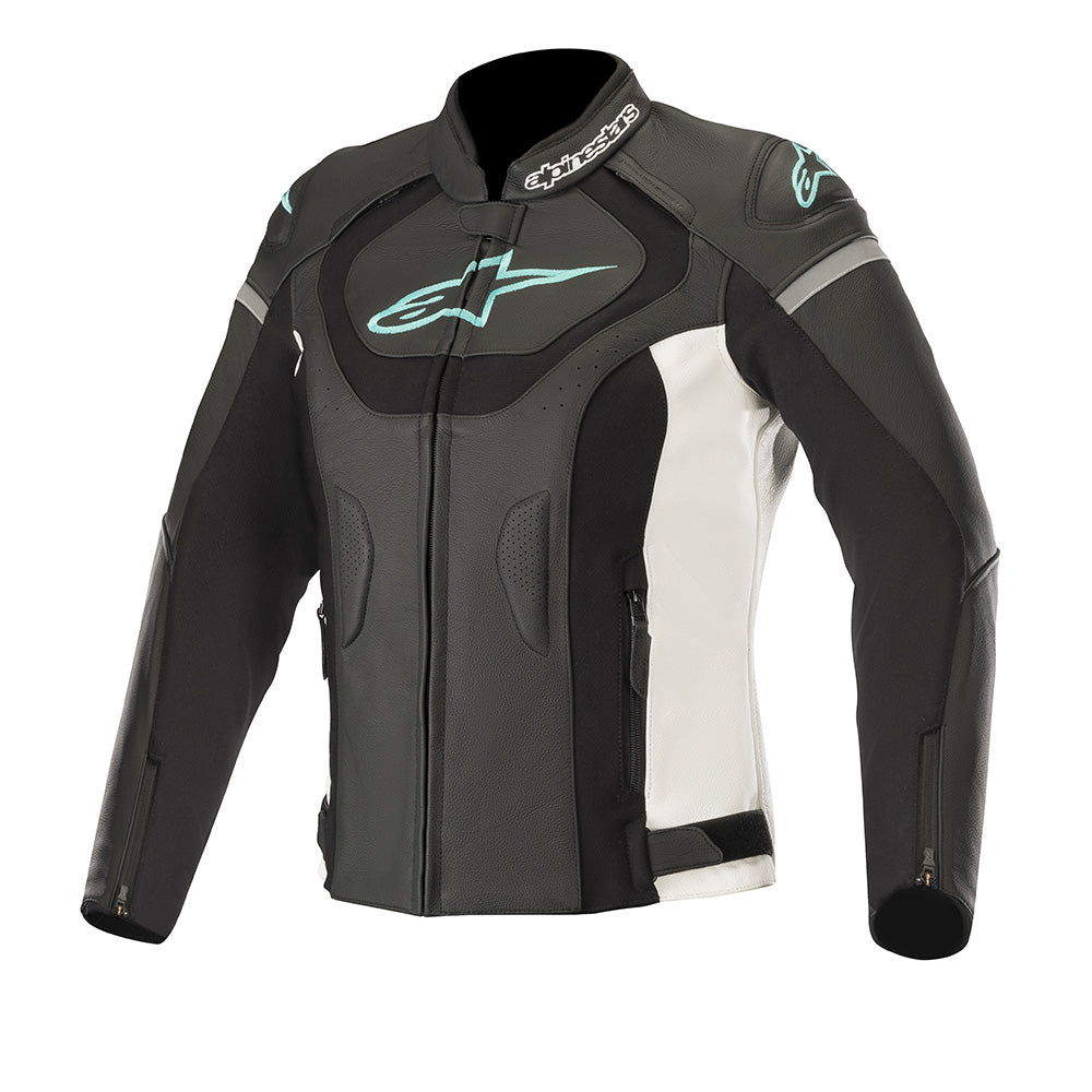 Alpinestars Stella Jaws v3 Leather Jacket Womens Black White Teal – Oxford  Accessories