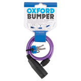 Oxford OF03 Bumper Cable Lock Motorcycle Bicycle 6mm x 600mm Purple