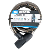 Oxford LK137 Barrier Armored Motorcycle Security Cable Lock 1.4M X 25MM Smoke