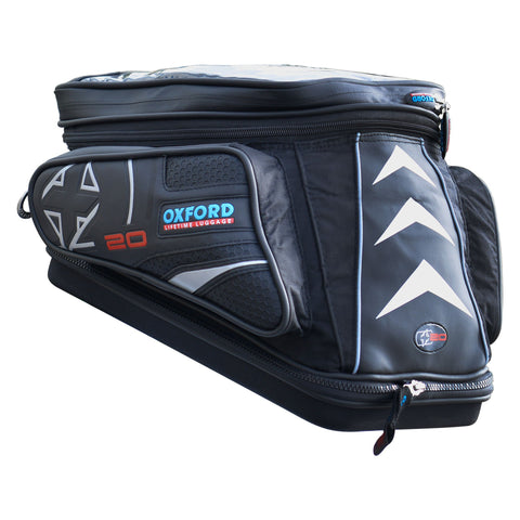 Oxford OL236 X20 QR Adventure Motorcycle Motorbike Quick Release Tank Bag 20L Black