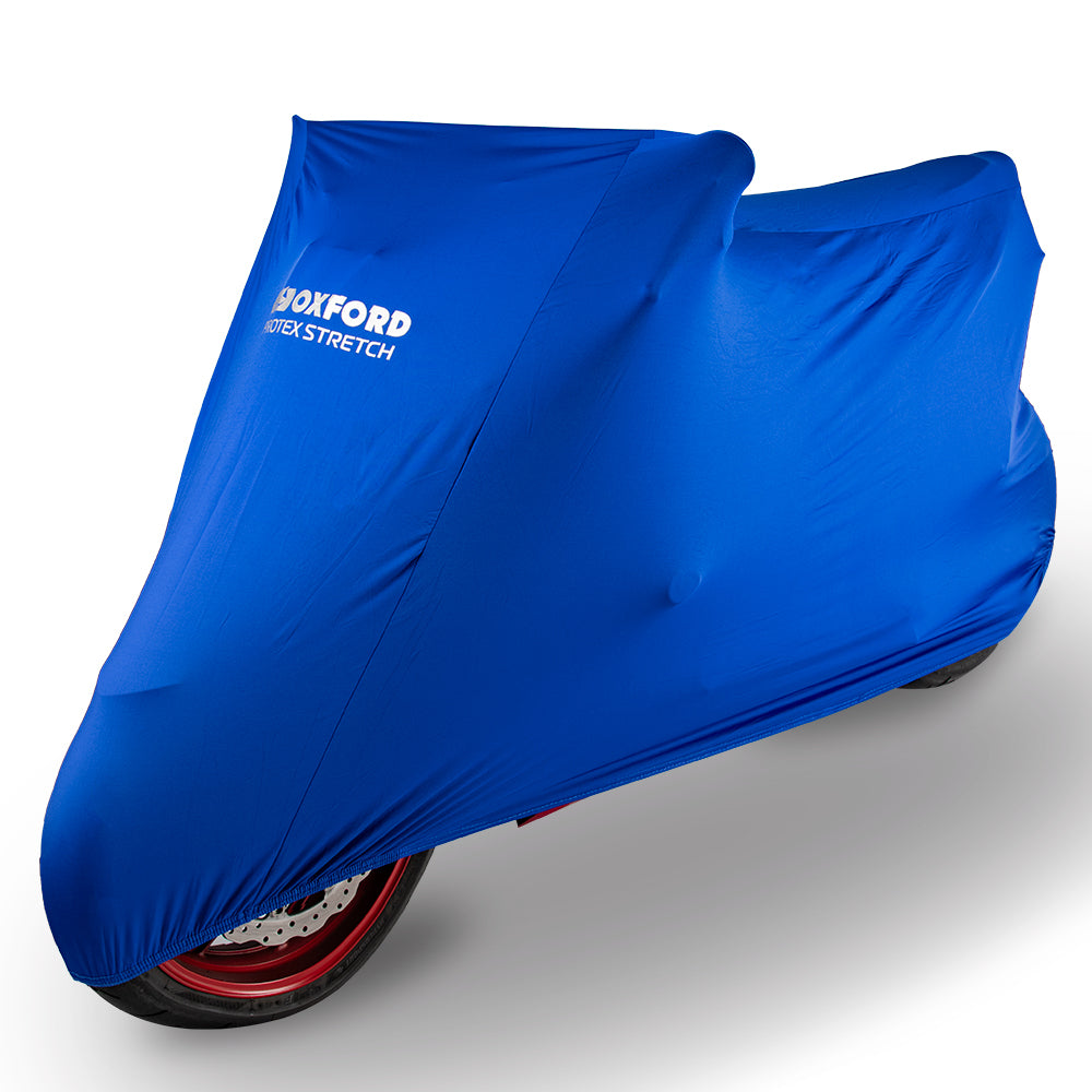 Oxford Protex Stretch Indoor Premium Stretch-Fit Blue Motorcycle Cover