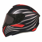 MT Targo Doppler Matt Black & Red Motorcycle Helmet Swirl