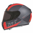 MT Rapide Overtake Matt Black & Red Motorcycle Helmet Grey