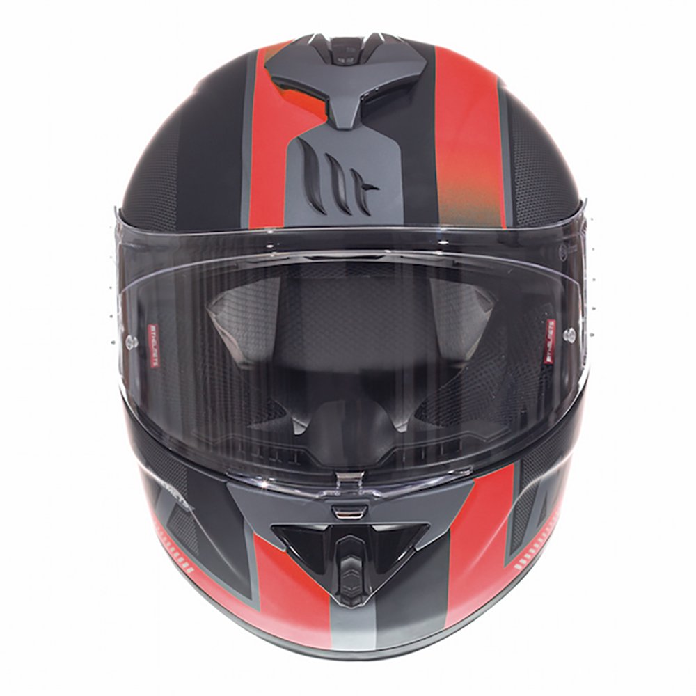 MT Rapide Overtake Matt Black & Red Motorcycle Helmet