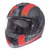 MT Rapide Overtake Matt Black & Red Motorcycle Helmet