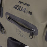 Oxford Aqua D-50 Waterproof Duffle Bag Motorcycle Motorbike Tail Bag Luggage 50L Khaki/Black