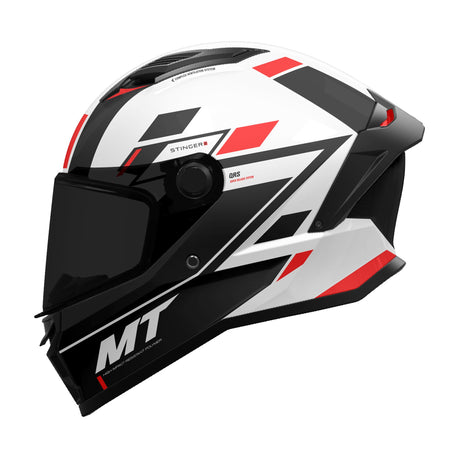 MT Stinger 2 Zivze A2 Gloss Black White Red Motorcycle Helmet