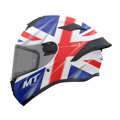 MT Targo S Britain Flag B15 Gloss Red White Blue Motorcycle Helmet Union Jack