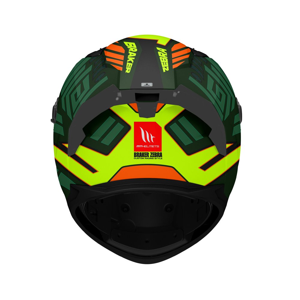 MT Braker SV Zebra C6 Matt Black Green Motorcycle Helmet