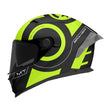 MT Braker SV Inox A3 Matt Black Fluo Yellow Motorcycle Helmet Smiley Face