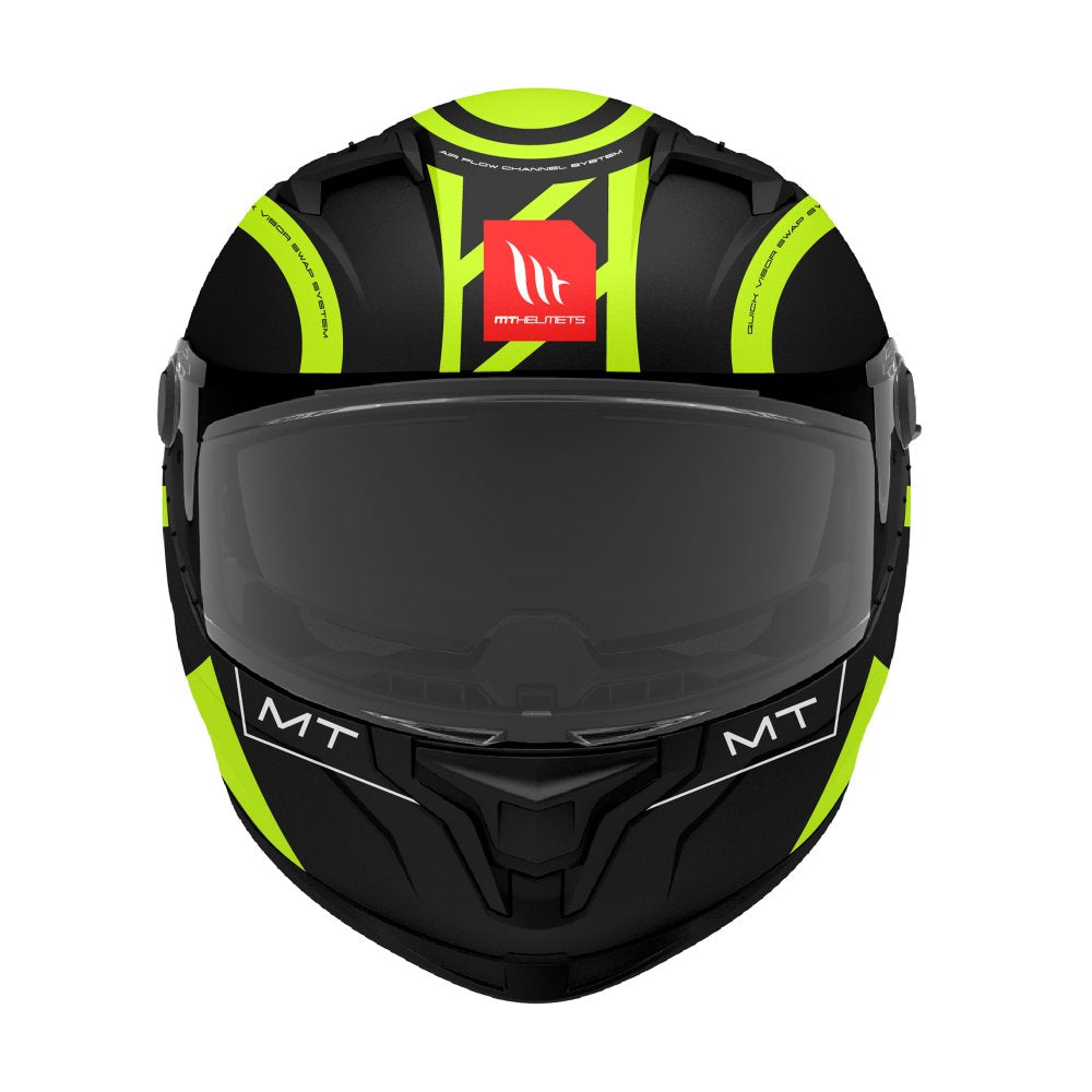 MT Braker SV Inox A3 Matt Black Fluo Yellow Motorcycle Helmet