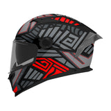 MT Braker SV Zebra B5 Matt Black Red Motorcycle Helmet Grey