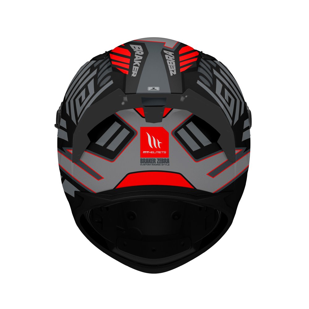 MT Braker SV Zebra B5 Matt Black Red Motorcycle Helmet