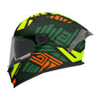 MT Braker SV Zebra C6 Matt Black Green Motorcycle Helmet Fluorescent