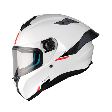 MT Targo S Solid Gloss Pearl White Motorcycle Helmet