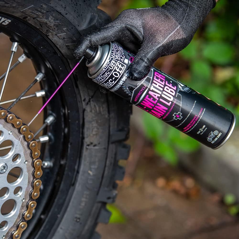 Muc-Off 637 Motorcycle All Weather Chain Lube Motorbike Spray Lubricant 400ml