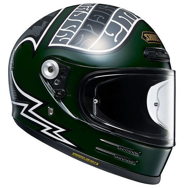 Shoei Glamster 06 Heiwa Motorcycles TC4 Green Motorcycle Helmet