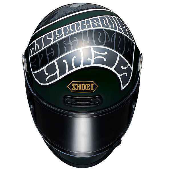 Shoei Glamster 06 Heiwa Motorcycles TC4 Green Motorcycle Helmet