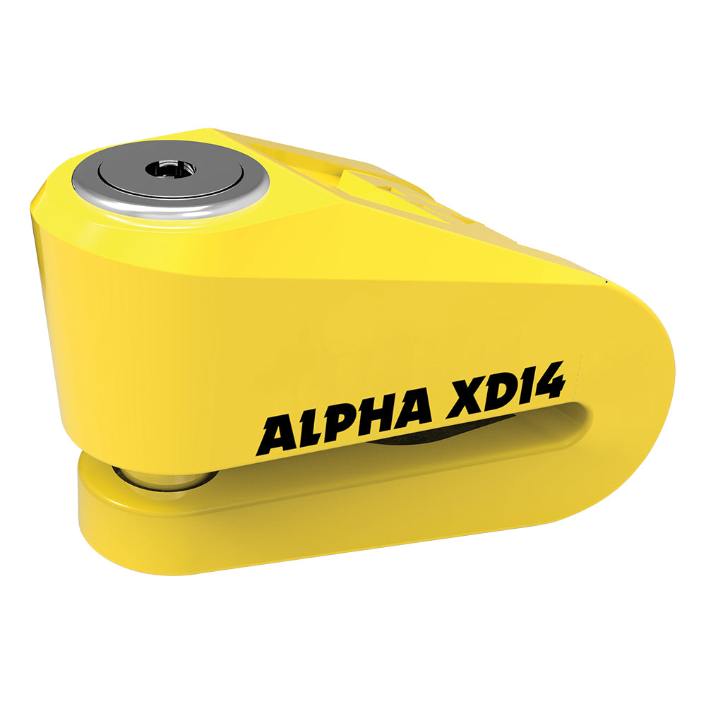 Oxford Alpha XD14 Motorcycle Disc Lock 14mm Pin Black Yellow