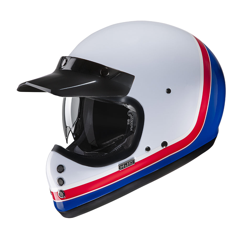 HJC V60 Scoby MC21 White Red Blue Motorcycle Helmet