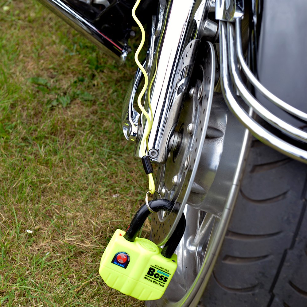 Oxford OX795 Motorcycle Security Disc Lock Reminder Cable Yellow