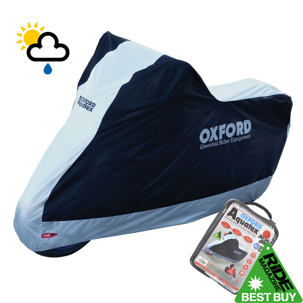 Oxford Aquatex CV206 Extra Large Waterproof Motorbike Black & Silver Cover