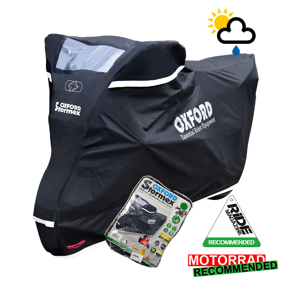 GILERA Upto 750cc Oxford Stormex CV331 Waterproof Motorbike Black Cover