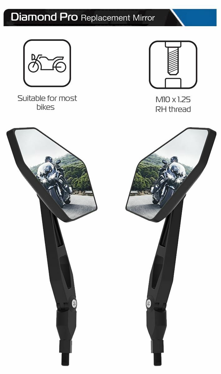 Triumph Sprint St 1050 Pair Oxford Universal Diamond Pro Motorcycle Motorbike Rear View Mirrors Glass Right Left Side 10mm OX154