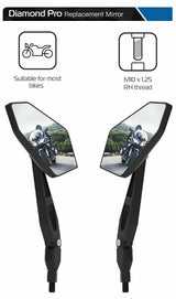 Triumph Sprint St 1050 Pair Oxford Universal Diamond Pro Motorcycle Motorbike Rear View Mirrors Glass Right Left Side 10mm OX154