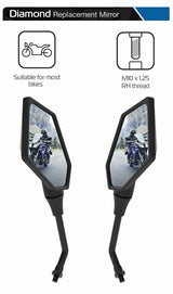 Ktm Freeride 350 Diamond Motorcycle Motorbike Rear View Mirror Glass Right and Left Side 10mm Pair