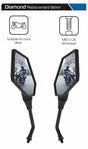 Triumph Trident Sprint Diamond Motorcycle Motorbike Rear View Mirror Glass Right and Left Side 10mm Pair